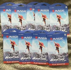 Lot of 9:Magic the Gathering Avatar:The Last Airbender sleeved Play Booster Pack - Image 2