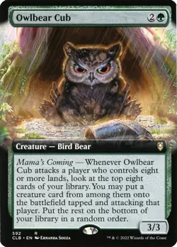 Owlbear Cub 592 Extended Art FOIL Rare Baldur's Gate MTG NM - Image 1