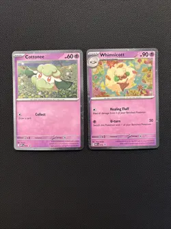 Pokemon -Whimsicott 019 & Cottonee 018- Phantasmal Flames Black Star PROMOS Rare - Image 1