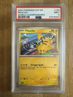 Pikachu SVP190 - S&V World Championship 2024 Promo Pokemon Card PSA 9 #2 - Image 1