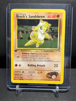 Brock's Sandshrew 71/132 Pokemon 2000 Gym Heroes 1st Edition LP - Image 1