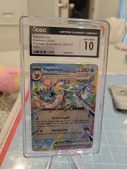 POKEMON TCG Vaporeon ex 023/131 Sv: Prismatic Evolutions Holo CGC 10 - Image 1