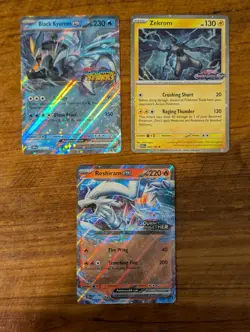 Pokemon Stamped Promos Lot of 3: Black Kyurem ex, Reshiram ex, Zelrom NM - Image 1