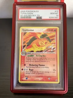 PSA 10 Gem Mint 2005 Pokemon Typhlosion Ex Unseen Forces Reverse Holo Foil Rare - Image 3
