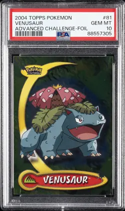 2004 TOPPS POKEMON ADVANCED CHALLENGE FOIL #81 VENUSAUR PSA 10 - Image 1