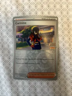 Pokemon TCG: Carmine 145/167 STAFF Regional Championships Promo SV05 2024 Nm - Image 4