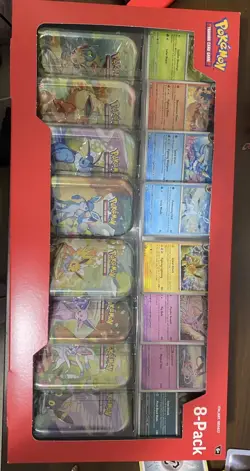 🔥NEW SEALED🔥Pokemon TCG Prismatic Evolutions Costco 8 Mini-Tin Bundle - Image 1