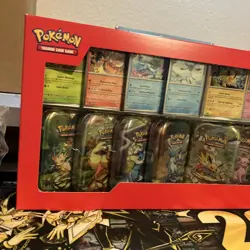 Pokemon TCG Prismatic Evolutions Mini Tin Display Case Sealed Tins free shippin - Image 3