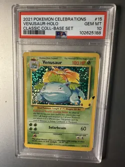 Pokemon Venusaur Celebrations Classic Collection Holo 15/102 PSA 10 GEM MINT - Image 1