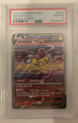Pokemon Raikou v GG41/GG70 PSA 10 SWSH Crown Zenith Galarian Gallery - Image 1