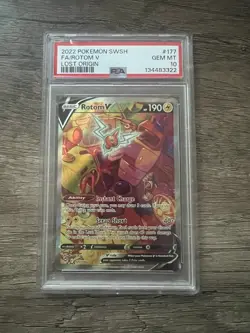 2022 POKEMON SWORD & SHIELD LOST ORIGIN #177 FULL ART/ROTOM V PSA 10 - Image 1