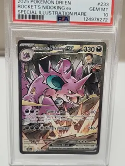 Rocket's Nidoking Ex #233 2025 Pokemon Dri En-Destined Rivals PSA 10 SIR - Image 3
