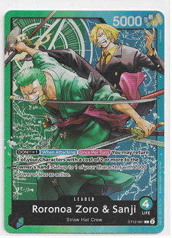 ONE PIECE CARD GAME RORONOA ZORO & SANJI ST12-001 FOIL (ENGLISH) - Image 1