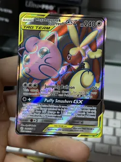 Mega Lopunny & Jigglypuff GX 225/236 Cosmic Eclipse 2019 Full Art Pokemon Card - Image 3