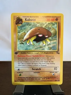 Pokemon TCG Kabuto Fossil 1st Edition Common Card 50/62 Lightly Played #7 Of 10 - Image 1