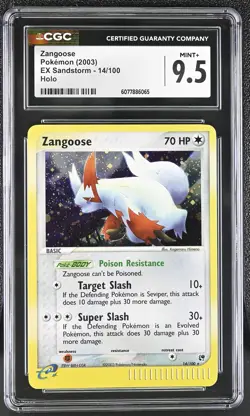 CGC 9.5 MINT+ Zangoose 2003 EX Sandstorm 14/100 Holo Pokemon Card - Image 1