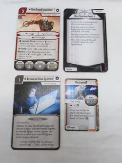 (4) Star Wars Imperial Assault The Grand Inquisitor Villain Pack Cards - Image 1