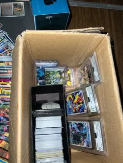 Huge Box Pokemon Card Collection Binders Full Arts SEALED ETB Graded Slabs - Image 5