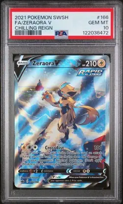 PSA 10 Zeraora V 166/198 2021 Chilling Reign Pokemon Card - Image 1