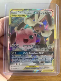 Pokemon TCG Mega Lopunny & Jigglypuff GX 165/236 Cosmic Eclipse Holo Card - Image 1