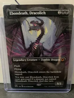Ebondeath, Dracolich AFR [Borderless] EX/LP #292 MTG Magic the Gathering Black - Image 1
