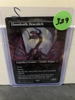 Ebondeath, Dracolich AFR [Borderless] EX/LP #292 MTG Magic the Gathering Black - Image 3
