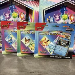 NEW Pokemon Prismatic Evolutions Tech Sticker Collection COMPLETE SET OF 3 - Image 1