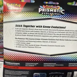 NEW Pokemon Prismatic Evolutions Tech Sticker Collection COMPLETE SET OF 3 - Image 5