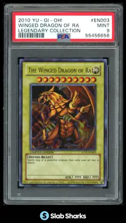 2010 YU-GI-OH! LEGENDARY COLLECTION #LC01-EN003 THE WINGED DRAGON OF RA PSA 9 - Image 1