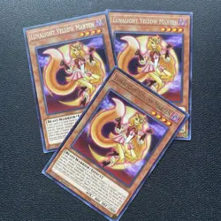 Yugioh 3x Lunalight Yellow Marten LED4-EN047 Legendary Duelists Rare 1st Ed NM - Image 1