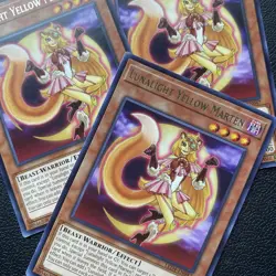 Yugioh 3x Lunalight Yellow Marten LED4-EN047 Legendary Duelists Rare 1st Ed NM - Image 2