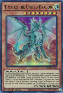 Yugioh! Timaeus the United Dragon - BACH-EN003 - Ultra Rare - 1st Edition Near M - Image 1