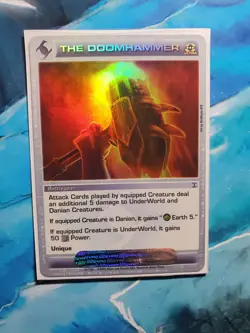 The Doomhammer Ultra Rare Holo Foil 1st EdIition Chaotic Card ENGLISH FOIL LP - Image 1