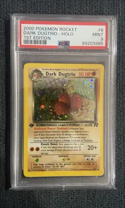 Pokemon Card Dark Dugtrio Team Rocket 1st Edition #6 Holo PSA 9 MINT - Image 1