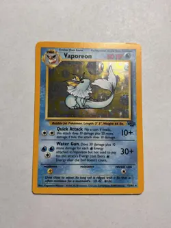 1999 WoTC Pokemon Card TCG Jungle - Vaporeon 12/64 Holo Rare NM/LP - Image 1