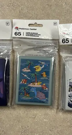 NEW - Pokemon TCG: Pokemon Sunny Sea Card Sleeves (65 Sleeves) (pokemon center) - Image 1