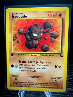 Geodude 47/62 Fossil 1st Edition 1999 Common Pokemon TCG Card LP - Image 1