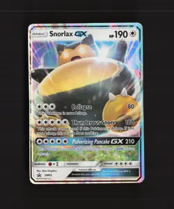 Snorlax GX SM05 Sun & Moon Black Star Promo Holo Pokemon Card DMG - Image 1