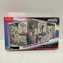 Pokemon TCG Prismatic Evolutions SV8.5 Premium Figure Collection Card In Hand - Image 1