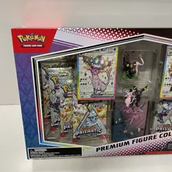 Pokemon TCG Prismatic Evolutions SV8.5 Premium Figure Collection Card In Hand - Image 3