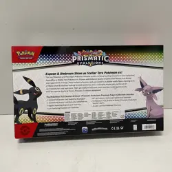 Pokemon TCG Prismatic Evolutions SV8.5 Premium Figure Collection Card In Hand - Image 4