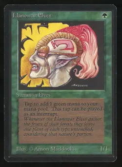 1993 MTG Magic the Gathering Beta Llanowar Elves NM Raw Gaming Card TCG - Image 1