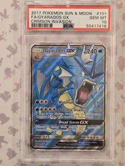 PSA 10 Gyarados GX 101/111 Full Art Crimson Invasion Pokemon Card - Image 1