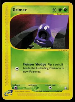 Pokemon Card Grimer 79/147 Aquapolis - Image 1