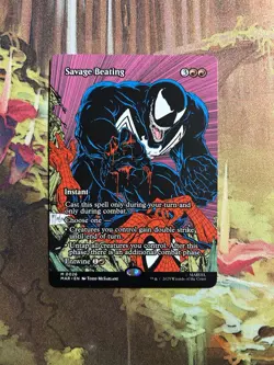 Savage Beating Borderless MTG NM - Image 1