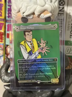 Peter Parker (0232) (Borderless) MTG Marvel's Spider-Man Foil Near Mint - Image 1
