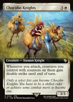 MTG Chocobo Knights - Foil - Extended Art NM-Mint Commander: Final Fantasy - Image 1