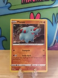 Pokemon Chilling Reign SWSH117 Phanpy Black Star Holo Promo (SWIRL)#2 - Image 1