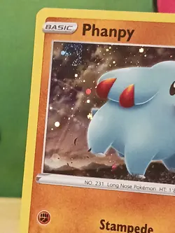 Pokemon Chilling Reign SWSH117 Phanpy Black Star Holo Promo (SWIRL)#2 - Image 2