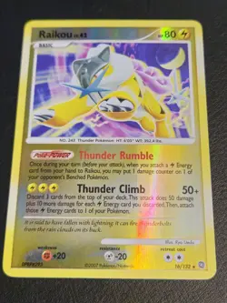 2007 Pokemon Secret Wonders Raikou Reverse Holo Rare 16/132 NM/VLP - Image 4